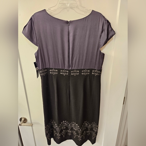 NWT - Silk Jones New York Poly Rayon Stretch "Black/Pewter" Dress - Size 16 - Picture 8 of 8